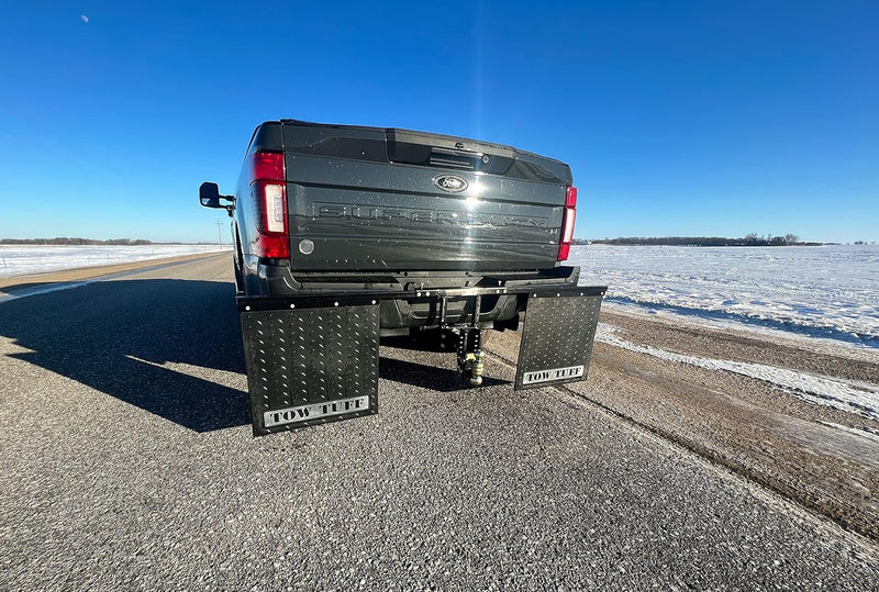 Load image into Gallery viewer, Tow Tuff Big Boy TTF-242425AMF 24&quot; x 24&quot; Universal-Mounts Mud Flaps to Protect Trailer, Boats, Camper, Fish House - Adjustable
