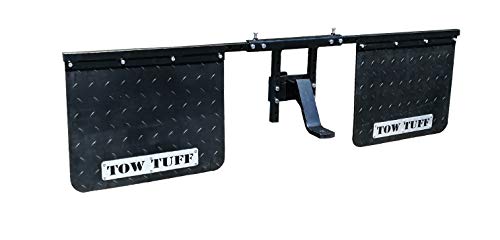 Tow Tuff TTF-2418AMF 18" x 24" Universal-Mounts Mud Flaps Adjustable Width Adjustable Height, Rubber with Stabilizing Mounting Bracket to Protect Trailer, Boats, Camper, etc. While Towing