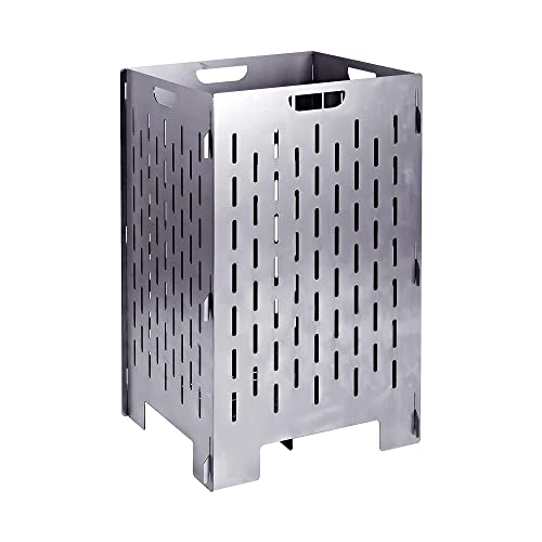 Yard Tuff YTF-202036BC 20 x 20 x 36 Inch Heavy Gauge Steel Outdoor Burn Cage w/ Lid and Vent Holes for Safe Burning of Paper, Debris, and Brush, Gray
