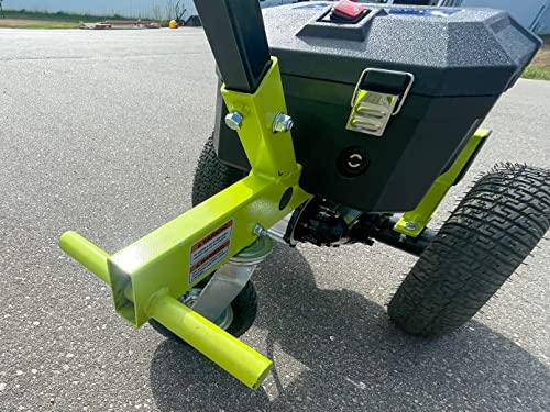 Tow Tuff TMD-35ETD8 Versatile Adjustable 3500 Lbs Capacity Variable Ball Height Electric Utility Dolly for Boats, Cargo Trailers, and More, Green, 3rd Wheel, Step for Leverage, Travels 1.5 MPH