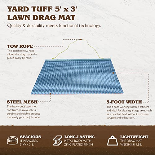 Yard Tuff ATV/UTV 5' x 3' Zinc Plated Field Surface Leveling Drag Mat (Used)