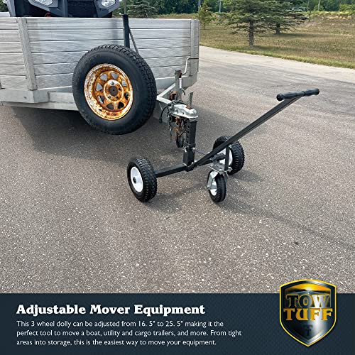 Tow Tuff TMD-800C Adjustable Trailer Dolly with Caster Wheels, Standard, Gray
