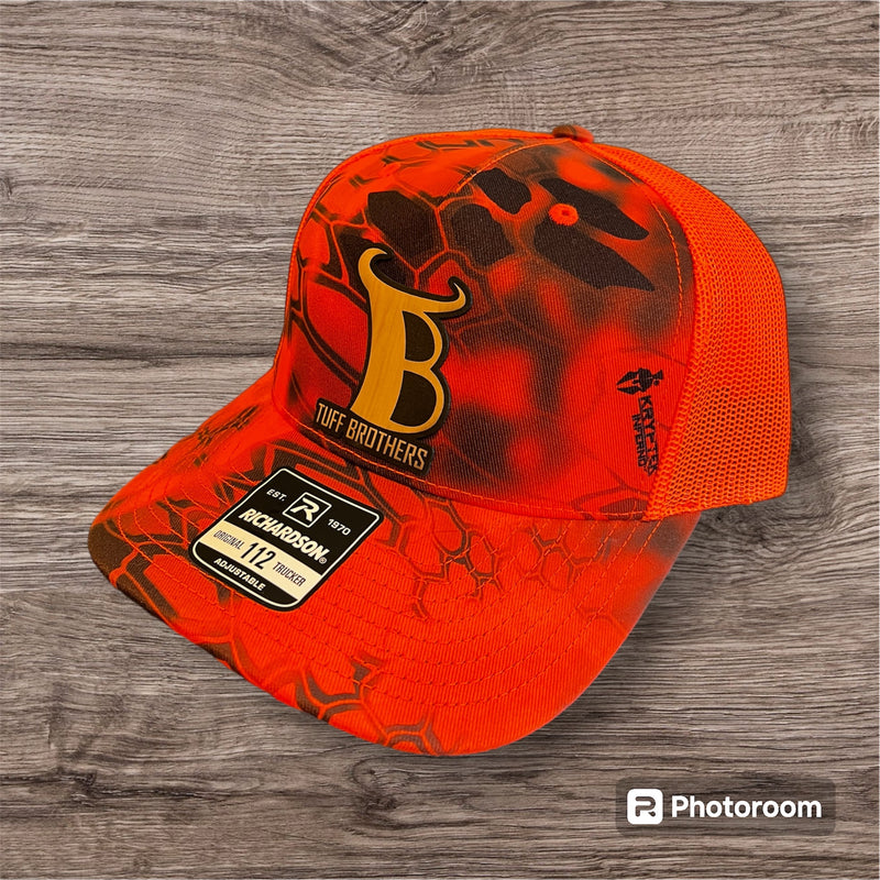 Load image into Gallery viewer, Tuff Brothers Richardson Hat - Orange Camo
