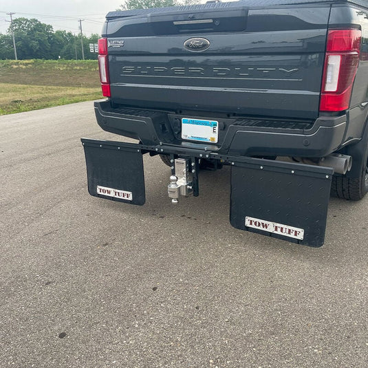 Tow Tuff TTF-2418AMF 18" x 24" Universal-Mounts Mud Flaps Adjustable Width Adjustable Height, Rubber with Stabilizing Mounting Bracket to Protect Trailer, Boats, Camper, etc. While Towing