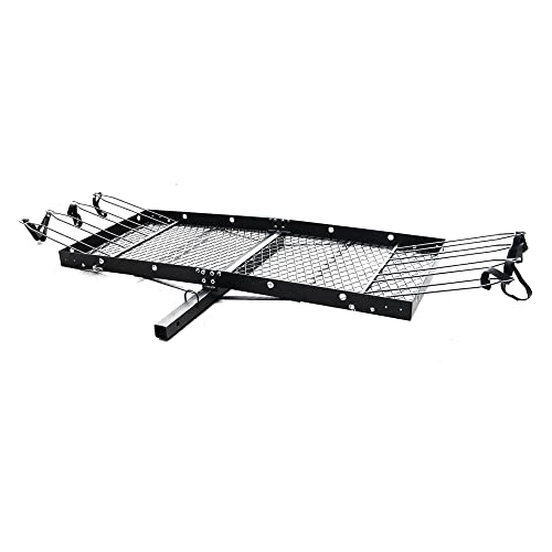 Tow Tuff 62 Inch 500 Pound Capacity Steel Cargo Carrier Trailer Car or Truck Rear Bumper Bike Rack, Fits All 2 Inch Receivers, Black