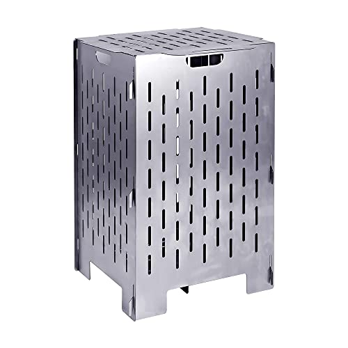 Yard Tuff YTF-202036BC 20 x 20 x 36 Inch Heavy Gauge Steel Outdoor Burn Cage w/ Lid and Vent Holes for Safe Burning of Paper, Debris, and Brush, Gray