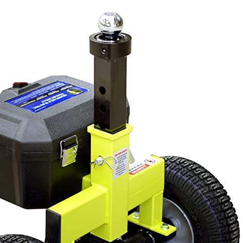 Load image into Gallery viewer, Tow Tuff TMD-35ETD8 Versatile Adjustable 3500 Lbs Capacity Variable Ball Height Electric Utility Dolly for Boats, Cargo Trailers, and More, Green, 3rd Wheel, Step for Leverage, Travels 1.5 MPH
