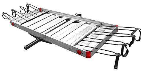 Tow Tuff TTF-2762ACBR Heavy Duty 2-in-1 Aluminum Automotive Cargo Luggage Carrier with Bike Hitch Rack