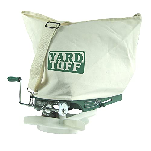 Yard Tuff YTF-25SS Outdoor Lawn Garden Shoulder Spreader with Canvas Bag and Shoulder Strap for Grass Seed, Fertilizer, and More, 25 Pounds