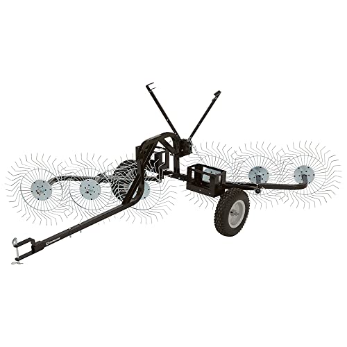 Load image into Gallery viewer, Yard Tuff ACR-600T 55 Inch V-Shaped Steel Tow Behind Acreage Rake with Pin Style Hitch for ATV, UTV, or Utility Trailer Attachment
