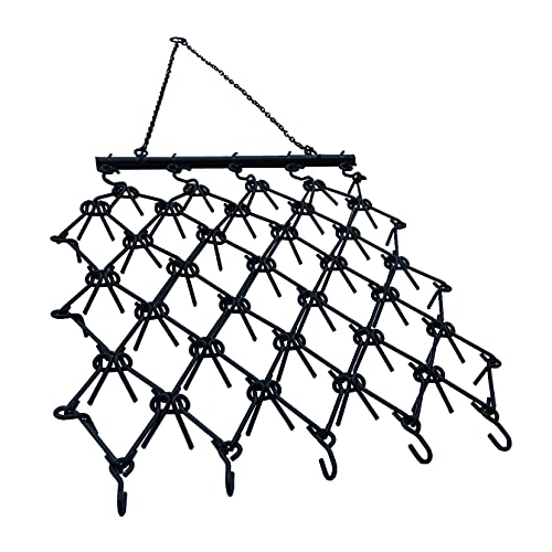 Load image into Gallery viewer, Field Tuff HDHA-44 Heavy-Duty Drag Harrow, 4&#39; x 4&#39; -for ATV, UTVs, Lawn Tractors-7 Rows of Tines, 1/2&quot; Teeth for Leveling, Grading, Pastures, Breaking up Soil, Black
