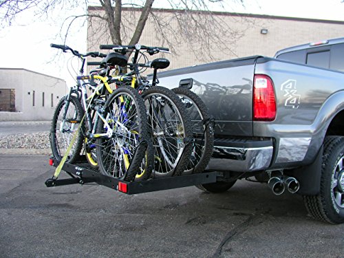 Load image into Gallery viewer, Tow Tuff 62 Inch 500 Pound Capacity Steel Cargo Carrier Trailer Car or Truck Rear Bumper Bike Rack, Fits All 2 Inch Receivers, Black
