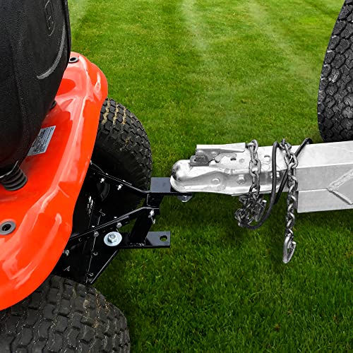 Load image into Gallery viewer, Yard Tuff YTF-LTHB Universal Fit Durable Powder Coated Lawn Tractor Hitch with Custom Fit Brackets and Adjustable Height with 2 Inch Ball, Black
