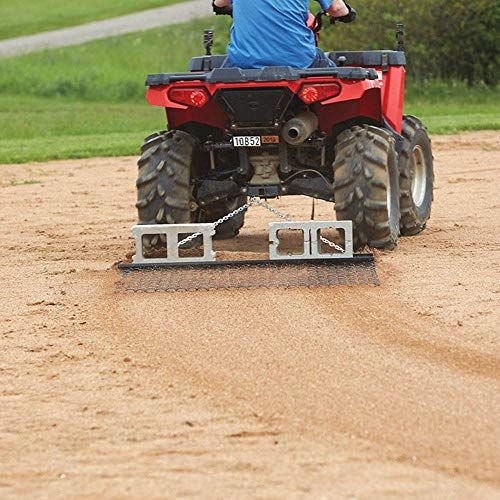 Load image into Gallery viewer, Yard Tuff 5 x 4 Foot Towable Steel Durable Rust Resistant Chain Rake Field Leveling ATV Drag Harrow with Galvanized Mesh Lining and Front Weight Tray
