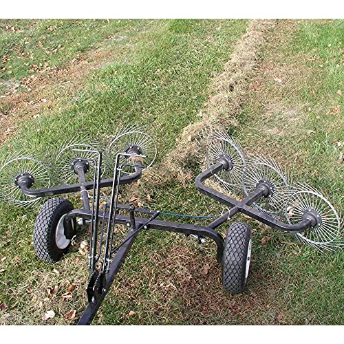 Load image into Gallery viewer, Yard Tuff ACR-500T 60 Inch V-Shaped Steel Tow Behind Acreage Rake with Pin Style Hitch for ATV, UTV, or Utility Trailer Attachment
