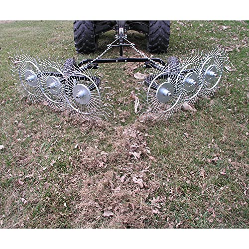 Load image into Gallery viewer, Yard Tuff ACR-500T 60 Inch V-Shaped Steel Tow Behind Acreage Rake with Pin Style Hitch for ATV, UTV, or Utility Trailer Attachment
