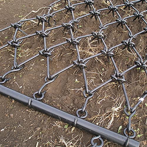 Load image into Gallery viewer, Field Tuff HDHA-44 Heavy-Duty Drag Harrow, 4&#39; x 4&#39; -for ATV, UTVs, Lawn Tractors-7 Rows of Tines, 1/2&quot; Teeth for Leveling, Grading, Pastures, Breaking up Soil, Black
